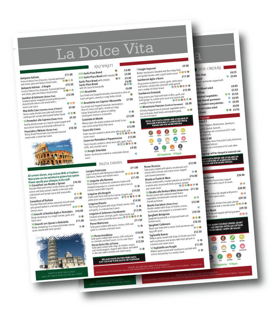 la dolce vita glasgow menu