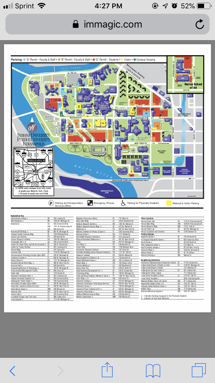 map of iupui campus