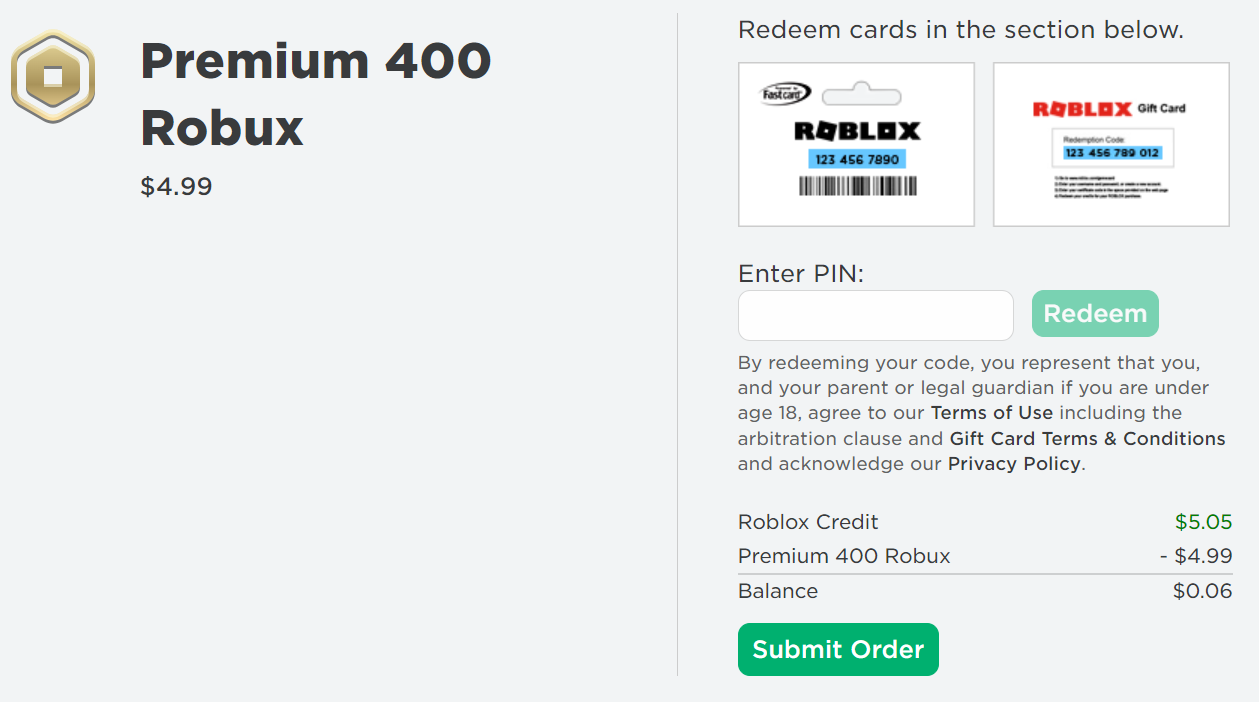 roblox gift card redeem