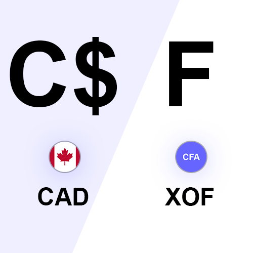 1$ canadien en franc cfa