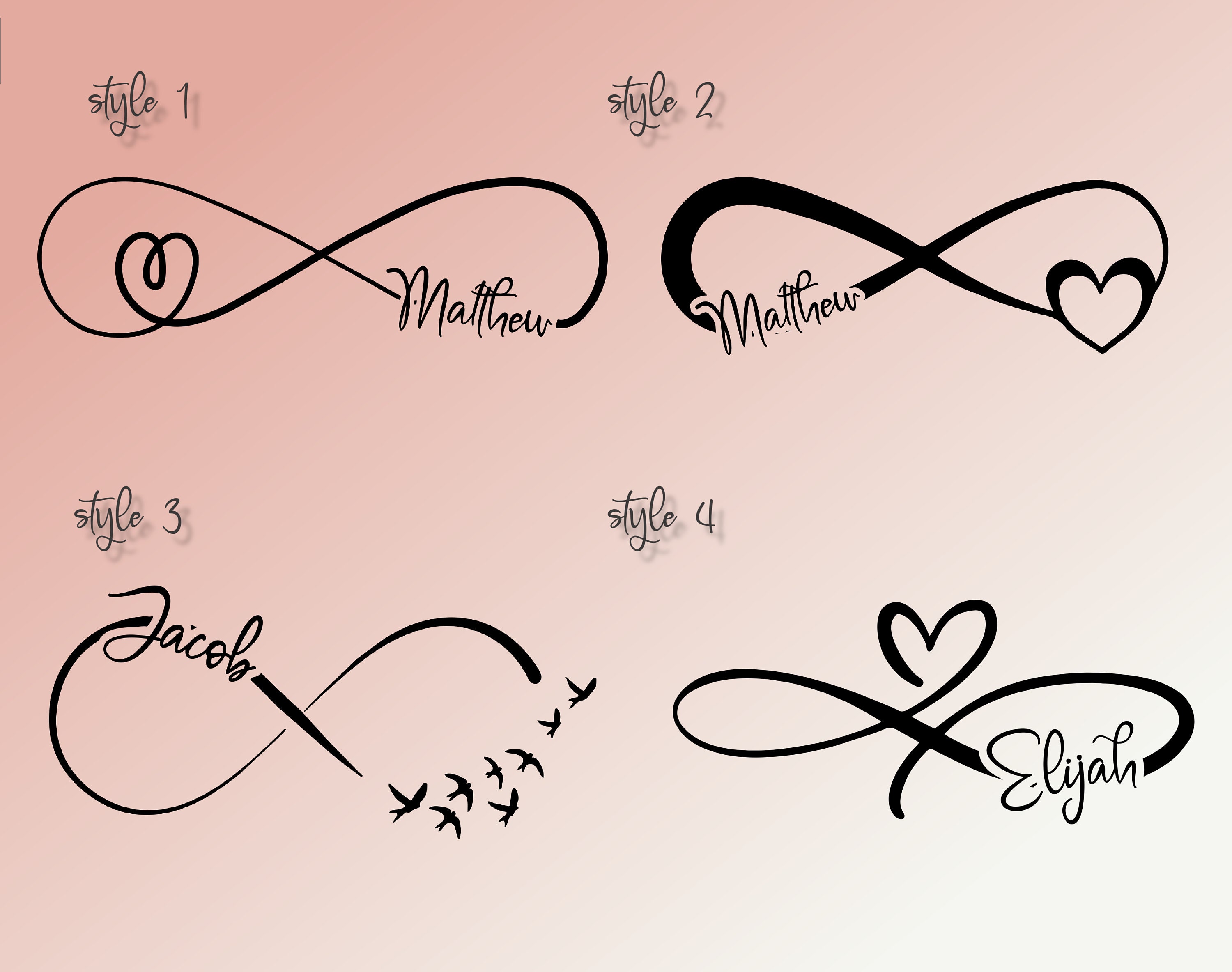 infinity tattoo with names