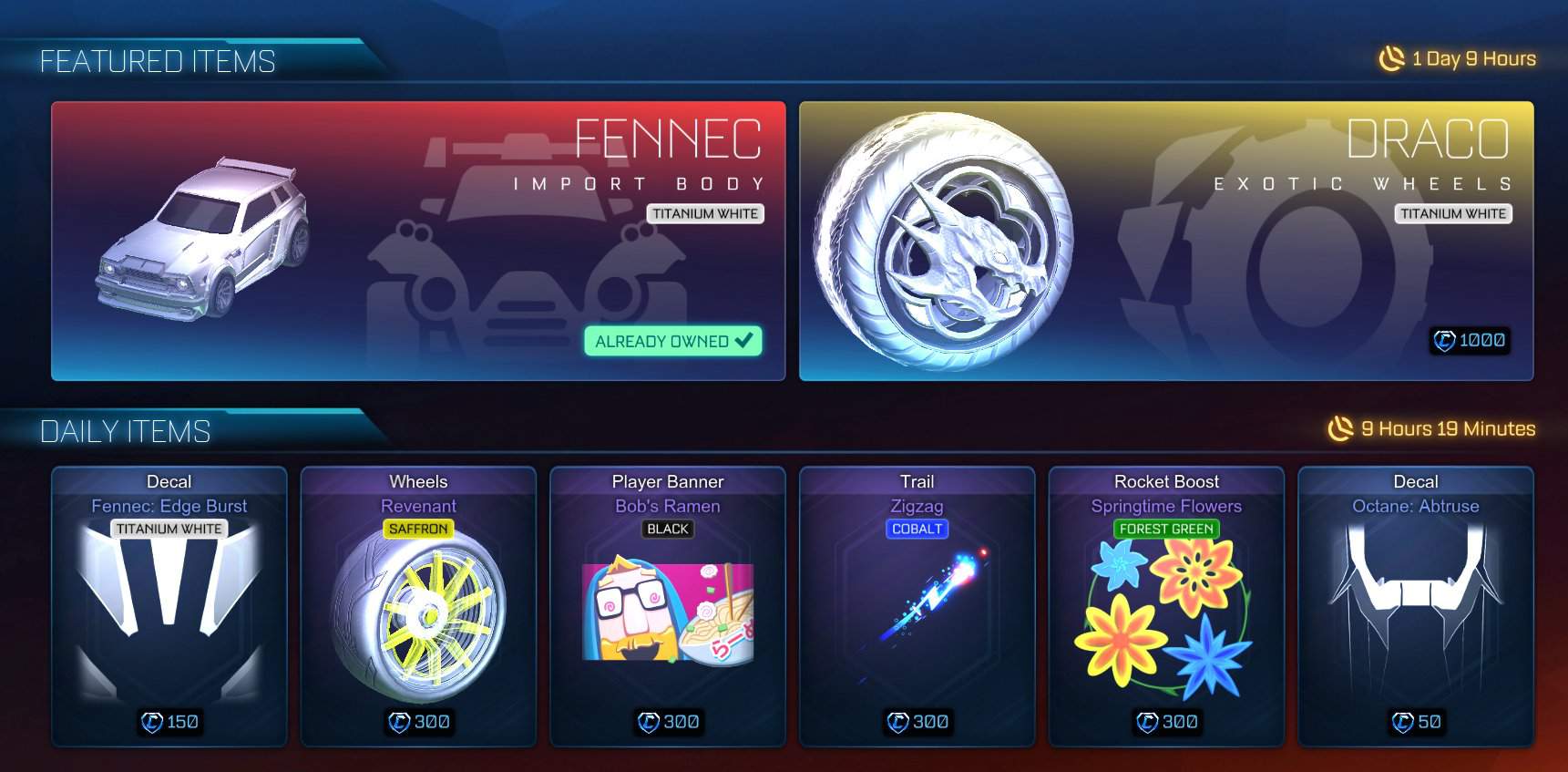 todays rocket league item shop