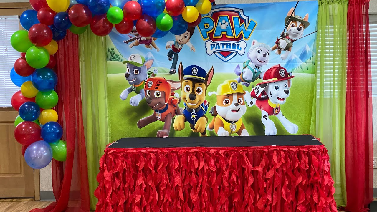 adornos de paw patrol para cumpleaños