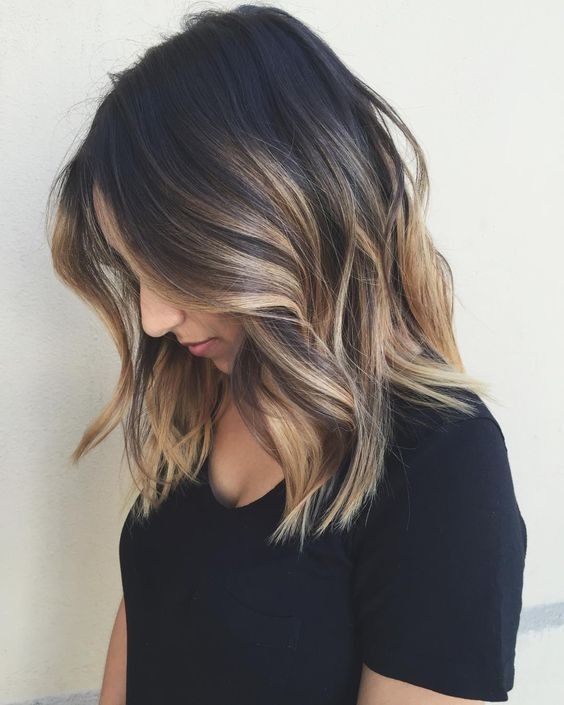 medium brown hair balayage