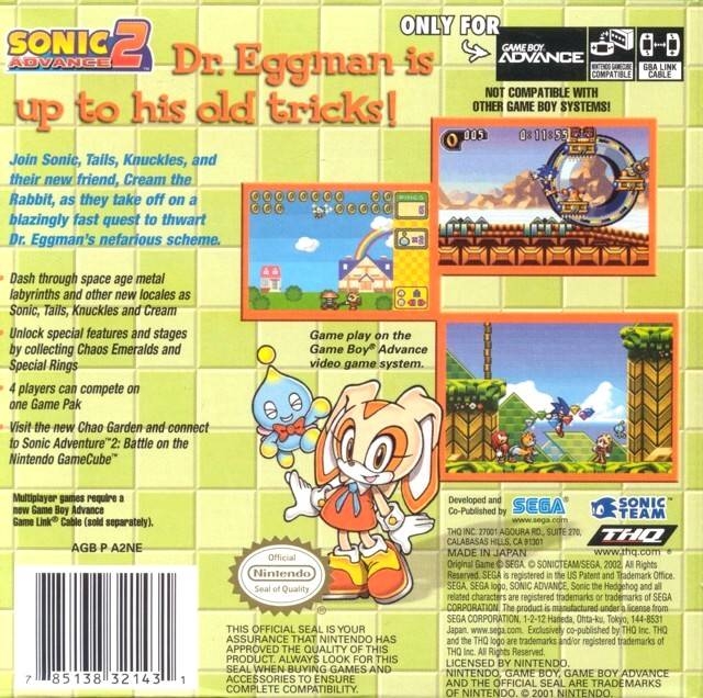 sonic advance 2 codes