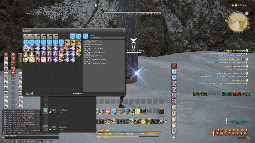 final fantasy xiv crafting macros