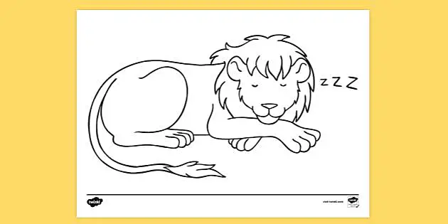 sleeping lion drawing