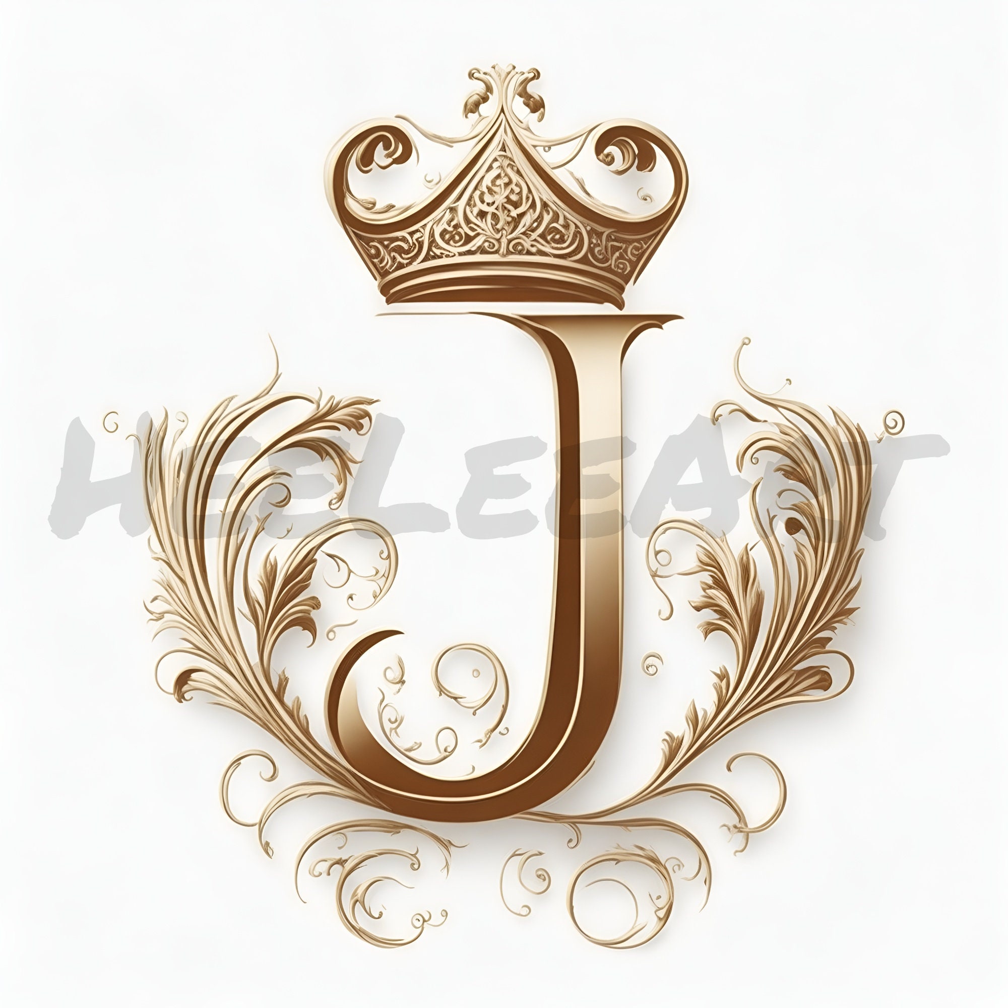 letter j with a crown on top