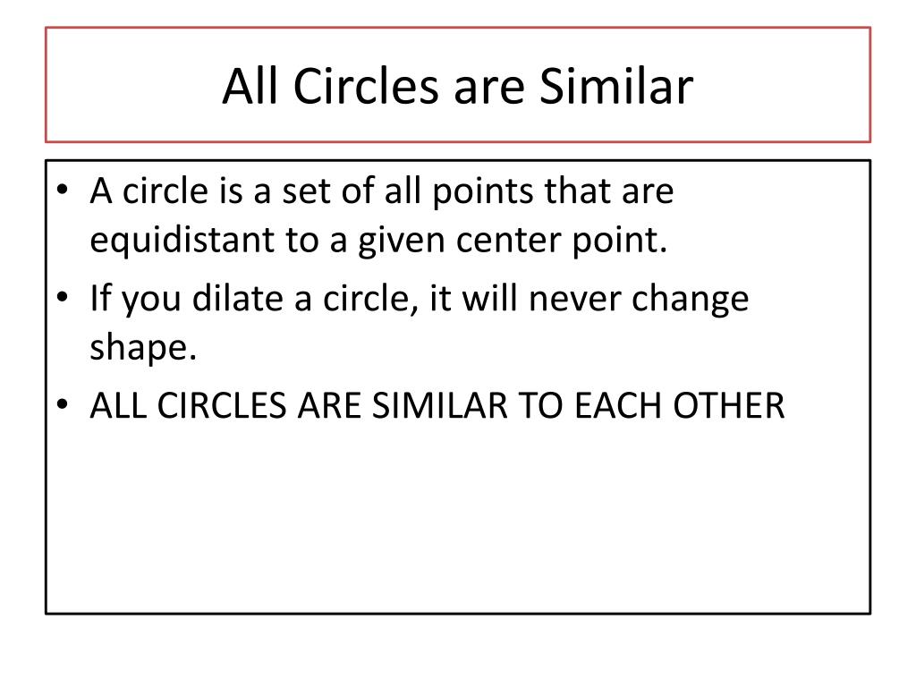 all circles are congruent or similar