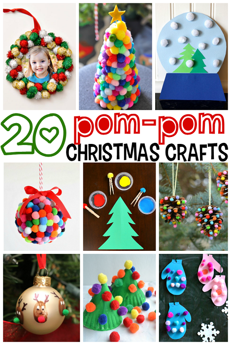 christmas crafts with pom poms