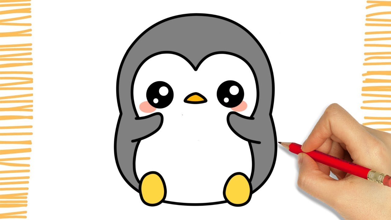 kawaii pinguino dibujo