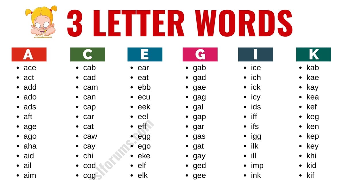 3 letter words that begin with e