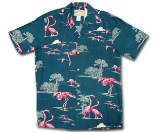 mens shirt with flamingos