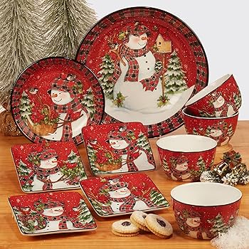 snowman christmas dishes