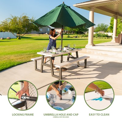 lifetime picnic table with umbrella hole