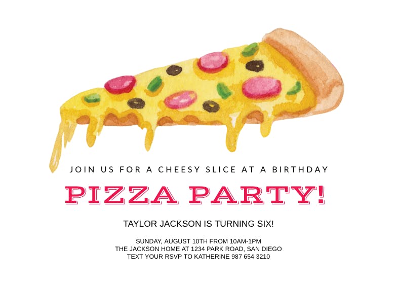 pizza party invite