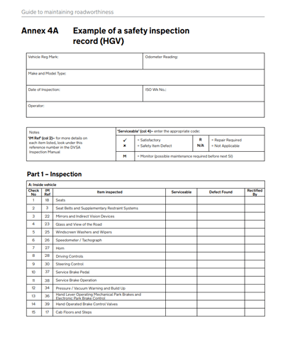 hgv daily check sheet pdf