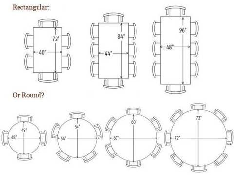 8 person dining room table dimensions