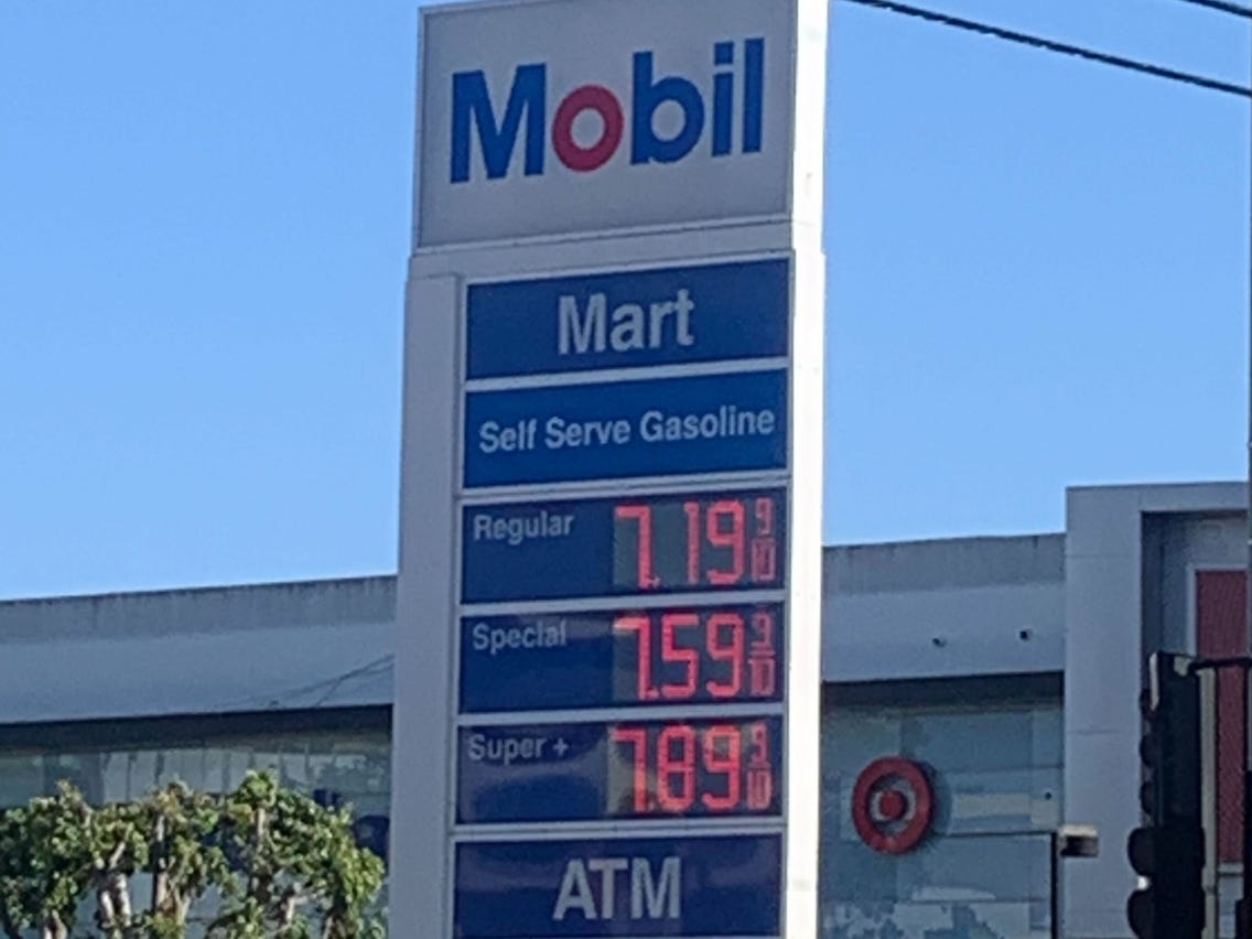 price of gas in los angeles california