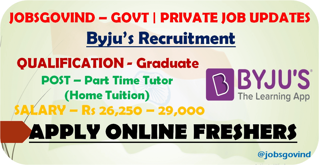 part time job in byjus