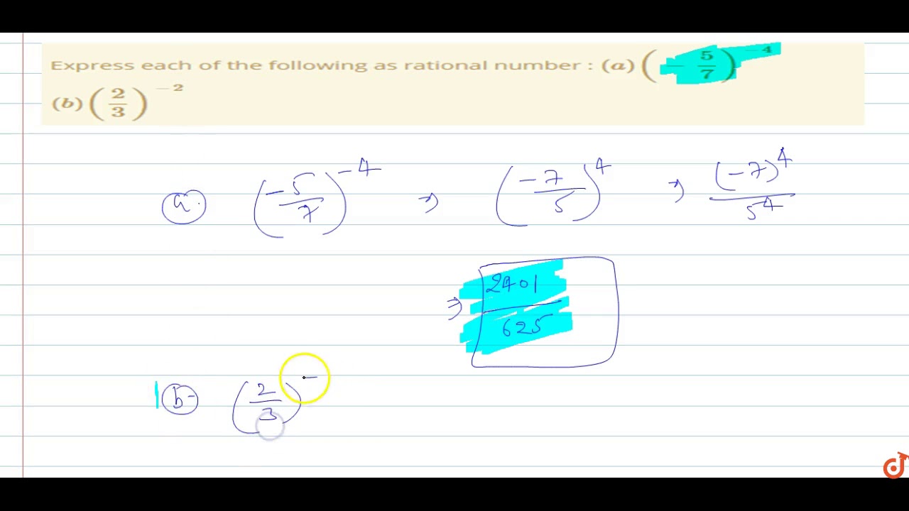 express each of the following as a rational number