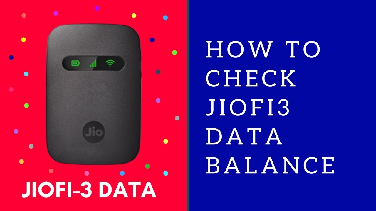 how to check data balance of jiofi