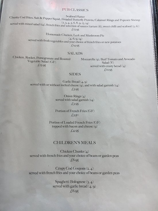 the golden lion winchester menu