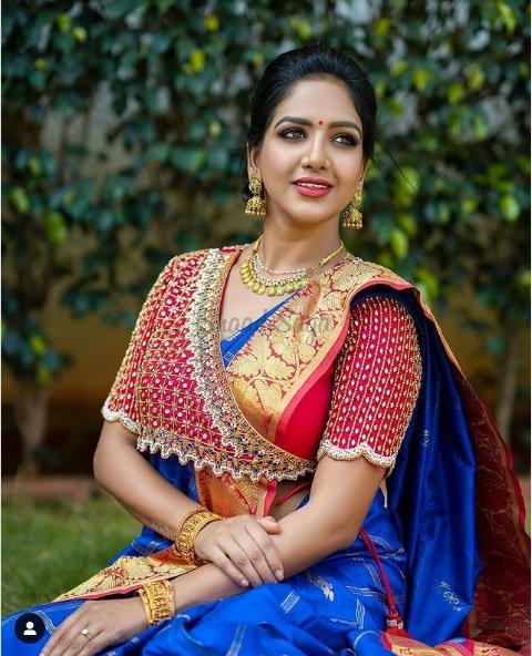 red silk saree blouse designs