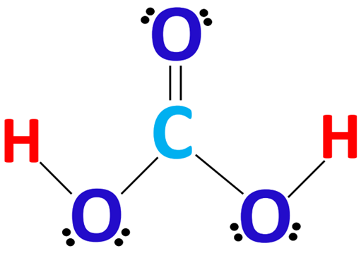 lewis dot structure of h2co3