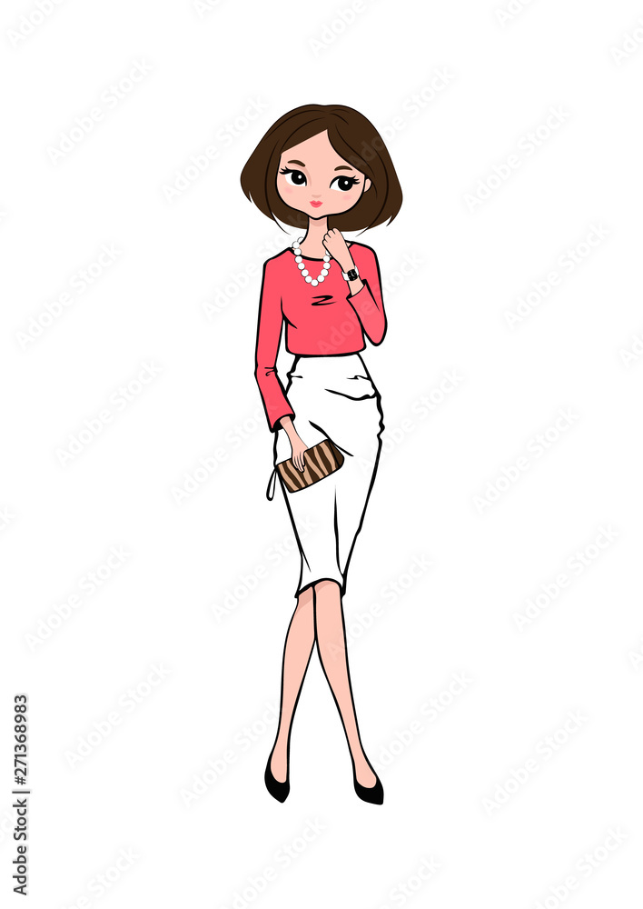 classy girl cartoon