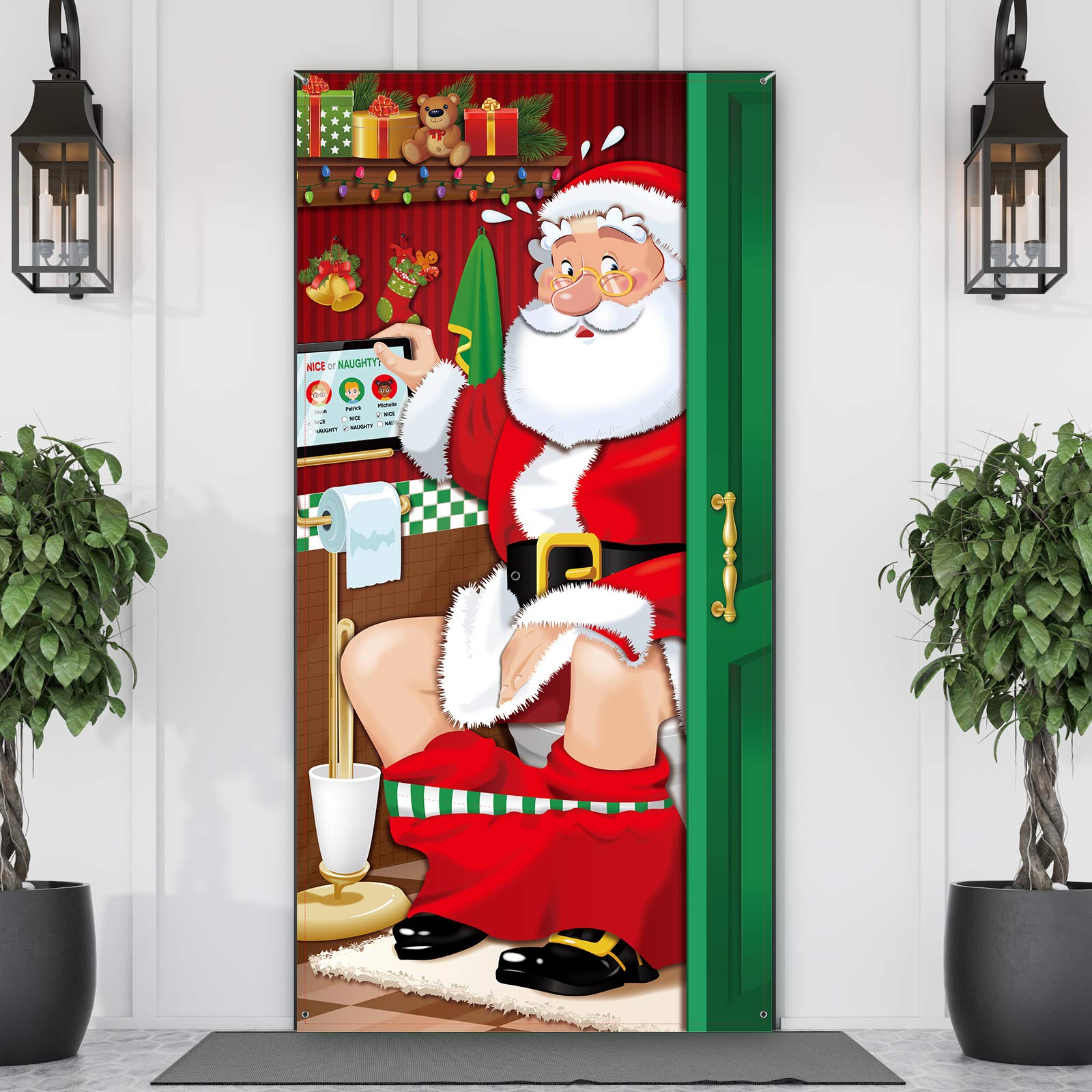 decoracion puertas navidad papa noel