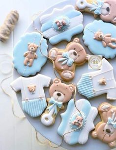 galletas decoradas con fondant para baby shower