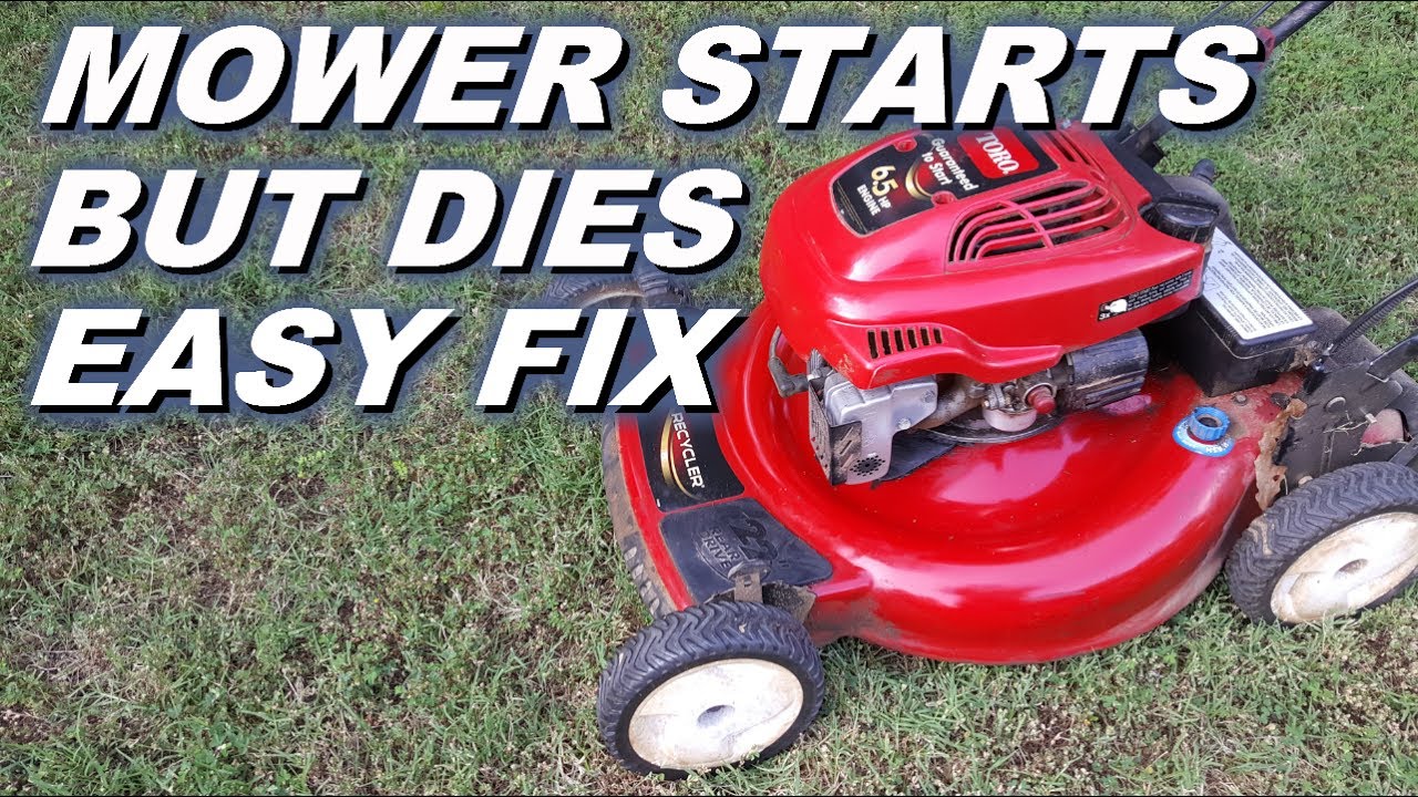 lawn mower runs and then stops