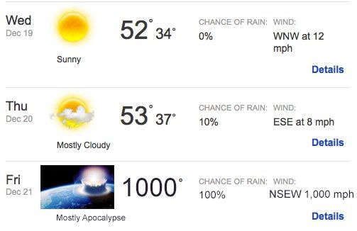 weather forecast yesterday