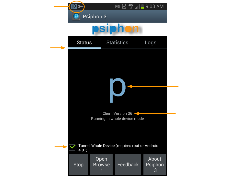 how to use psiphon on android