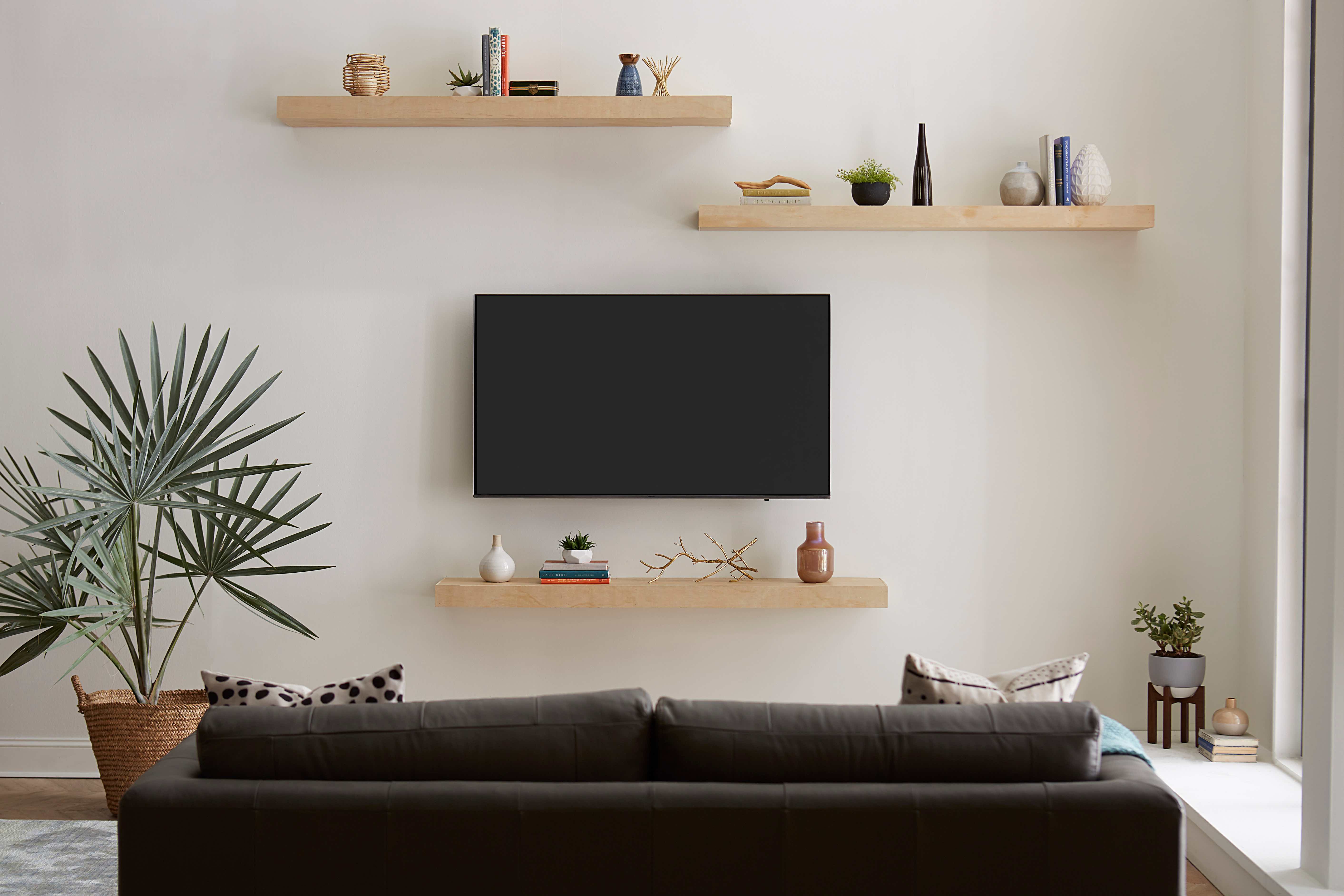 tv mount floating shelf