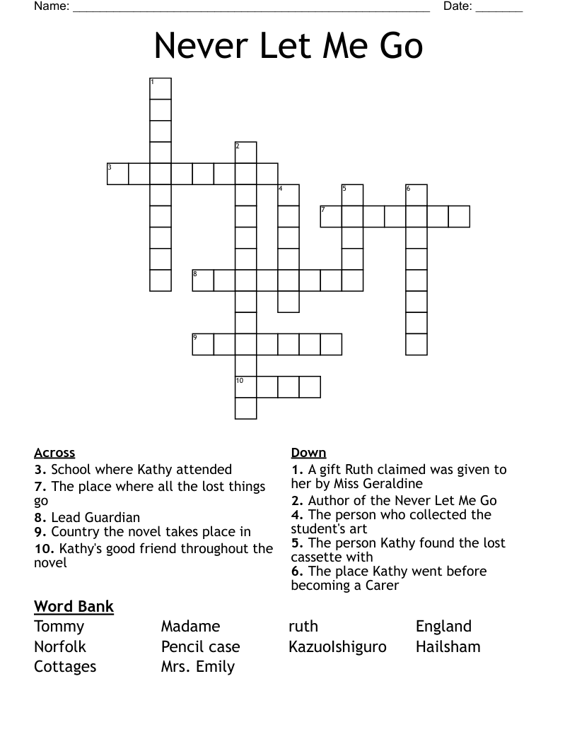 letting go crossword clue