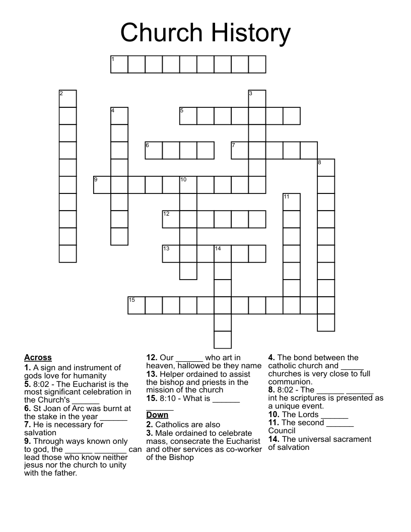 part of church crossword clue
