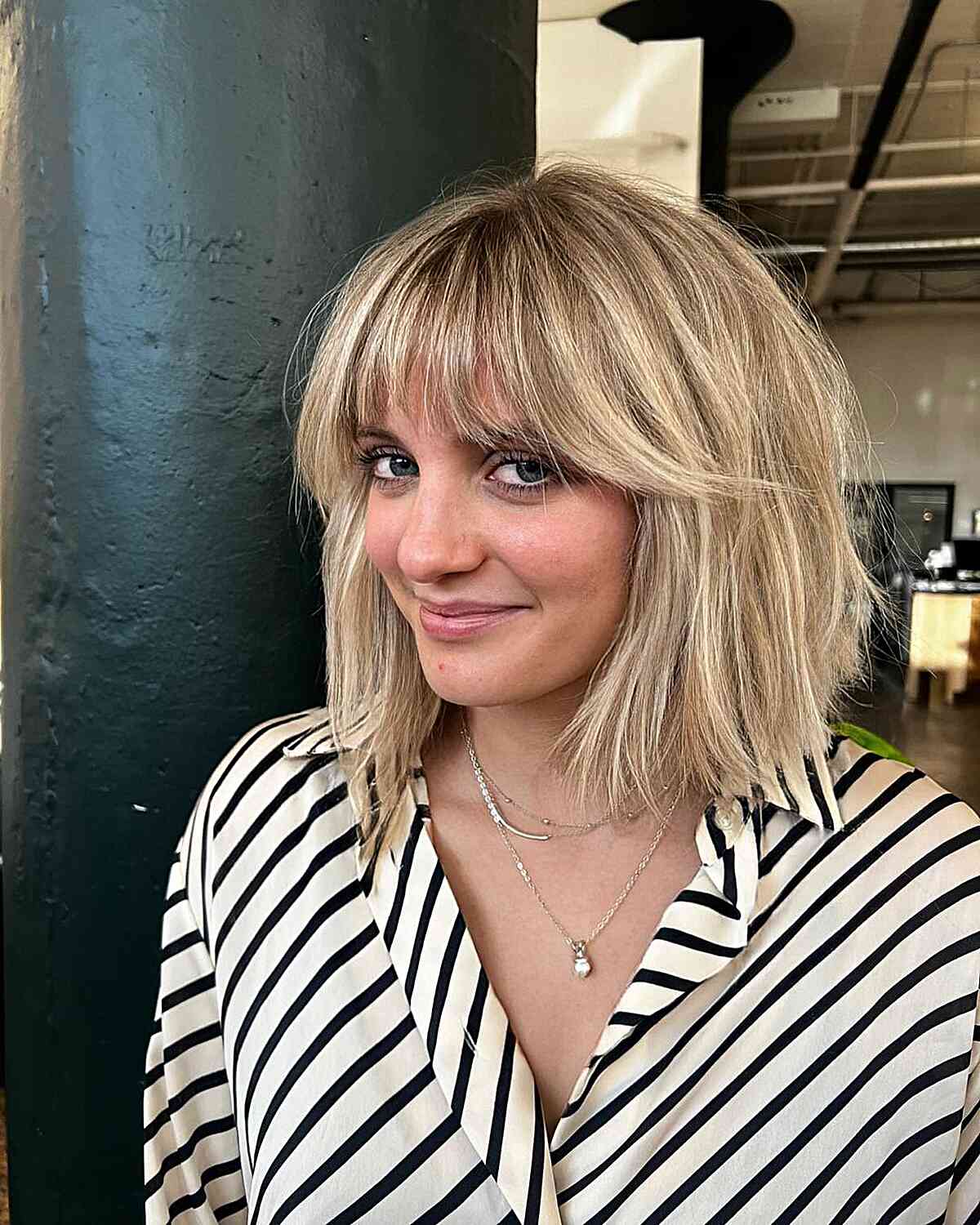 bobbed hair with fringe