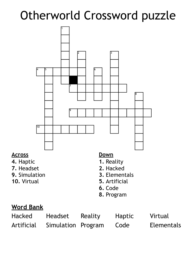 virtual reality space crossword clue