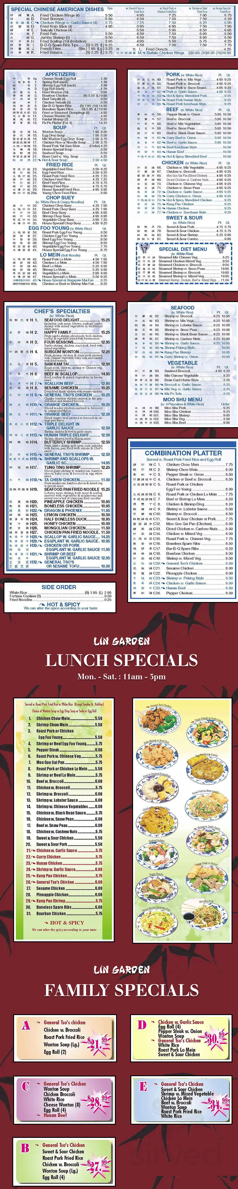 lin garden 2 menu