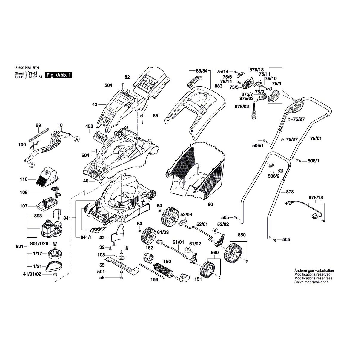 bosch spares lawnmower