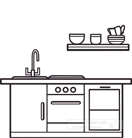 kitchen clip art black and white