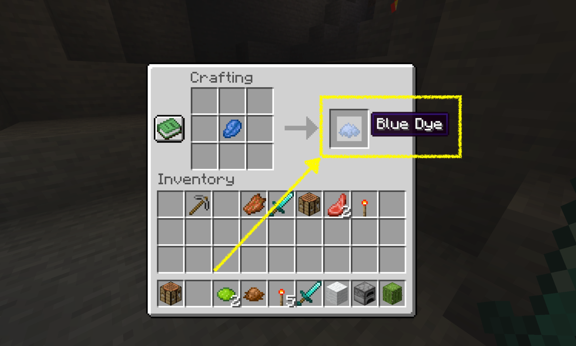 blue minecraft dye