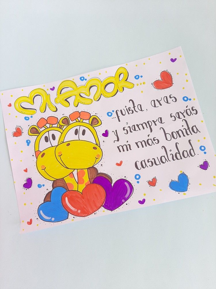 cartas de amor con dibujos tiernos