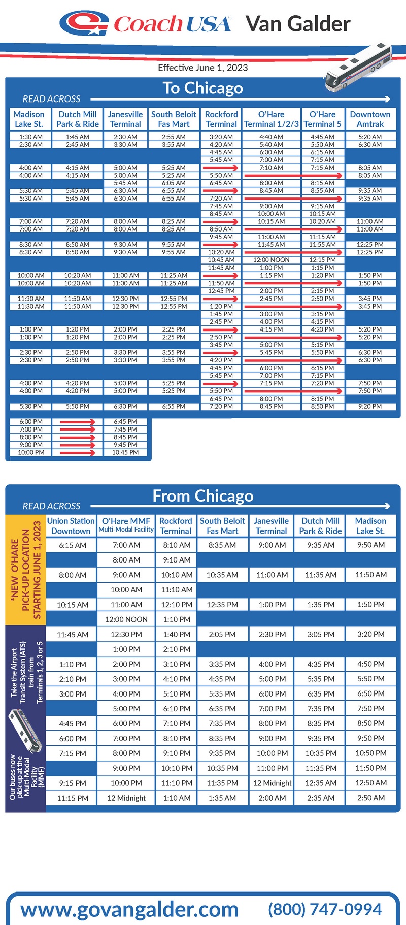 madison to ohare bus schedule