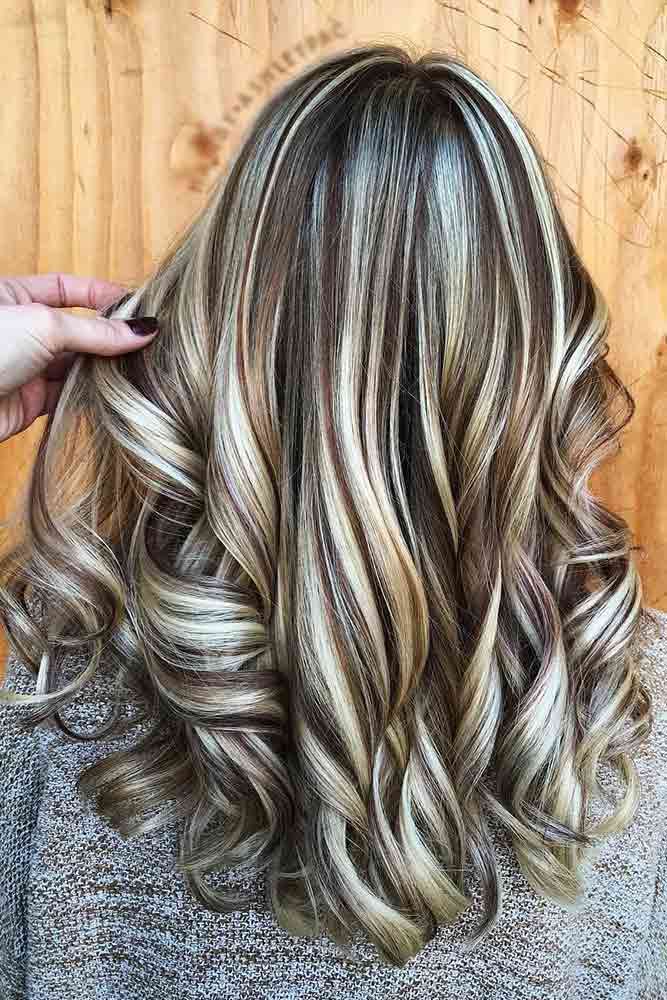 hair brown with blonde highlights