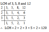 lcm of 3 8 12