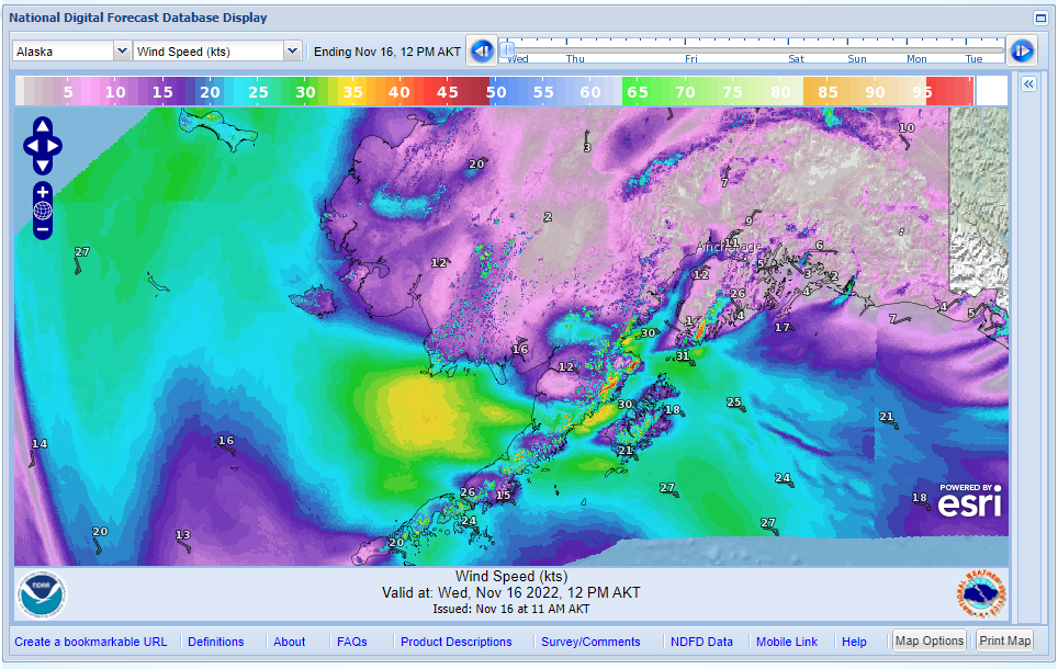 marine wind forcast