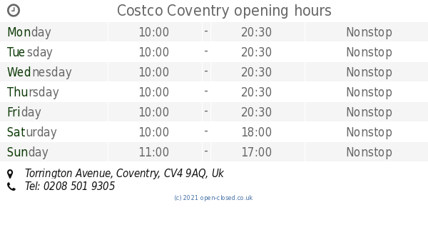 costco coventry petrol opening times